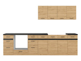 Junona Line kjøkkensett - Bernstein Eik - 300 cm